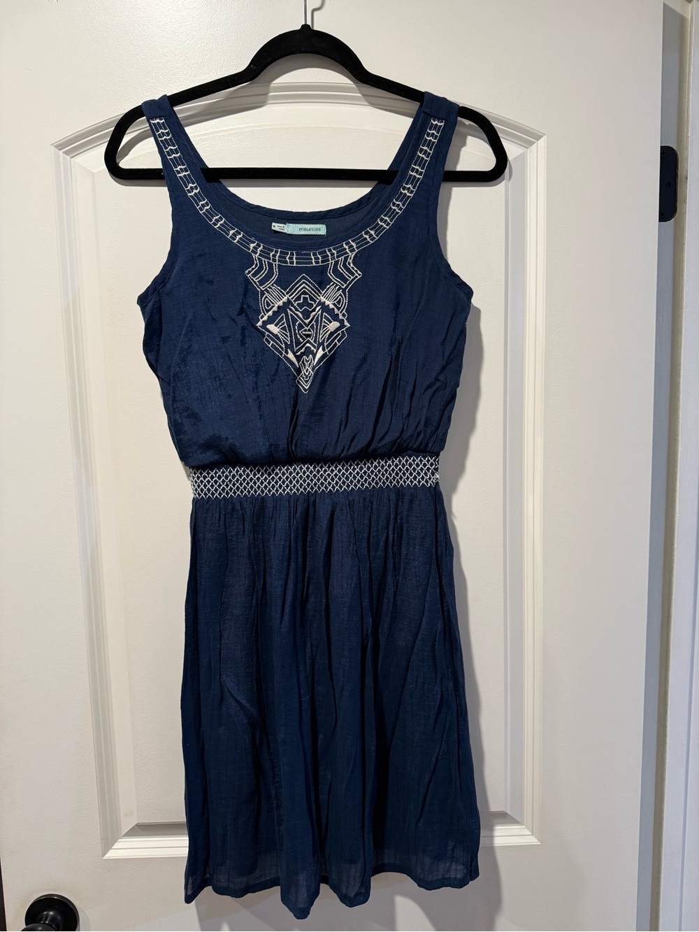 Maurice’s Navy Embroidered Sleeveless Summer Dress